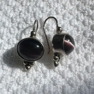 Sterling Cat’s Eye Vintage Earrings